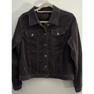 Vintage Lee Y2K Cotton Jacket, Soft, Charcoal, Women L